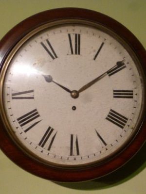 Unsigned Mahogany Wall Clock