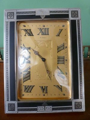A very fine Hallmarked Silver and Enamelled Strut Clock