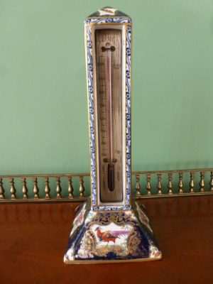 A Very Decorative Obelisk Formed Desk Thermometer