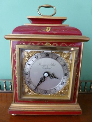 An English Chinoiserie Caddy Top Mantel Clock